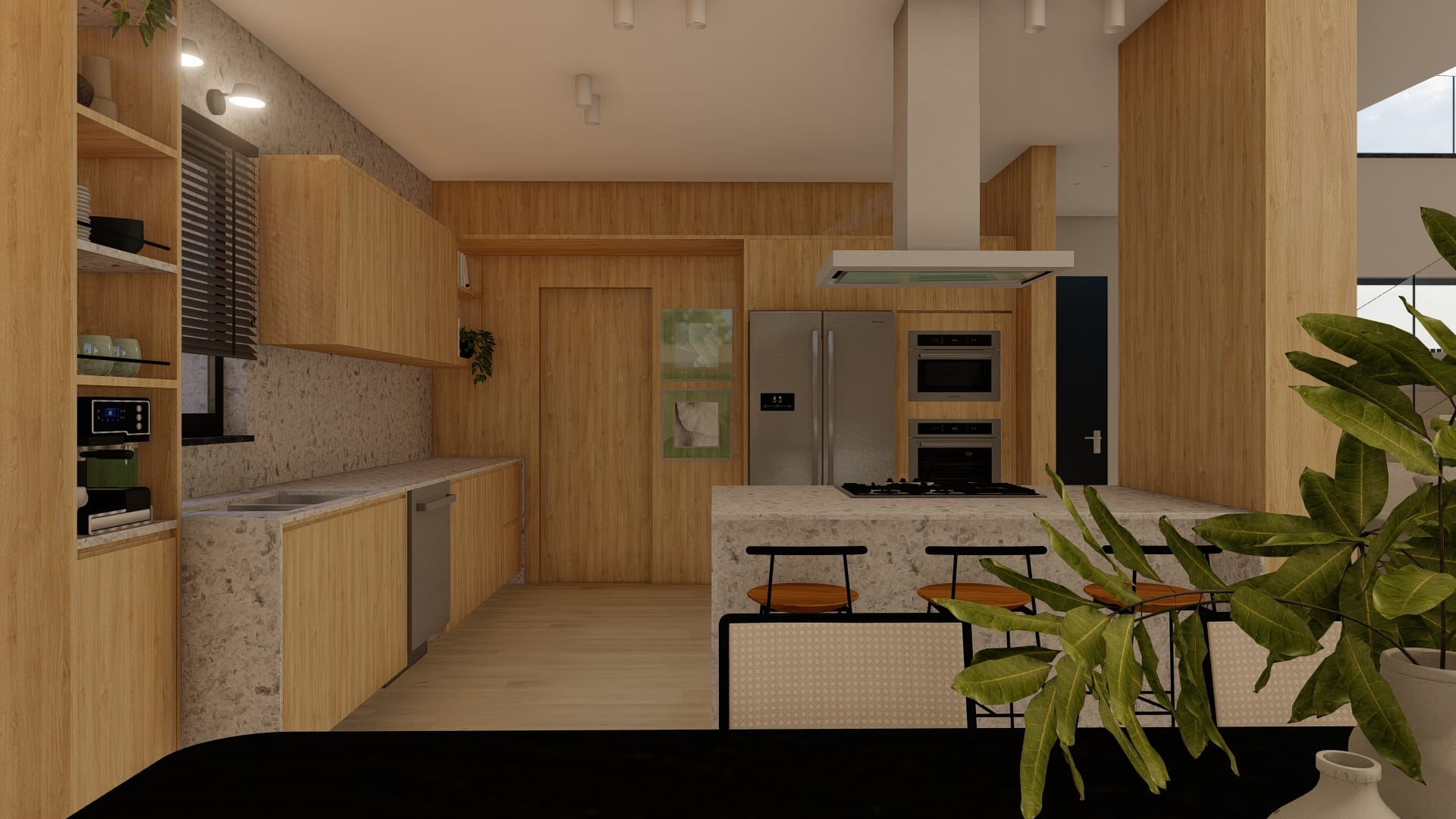 Moradia Verdizela - mezanino e zona de circulação